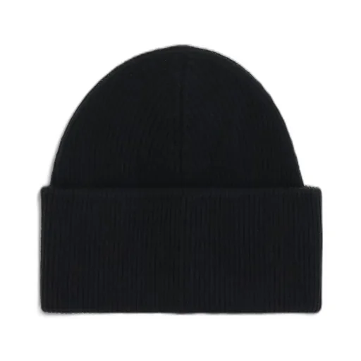 Logo Patch Ribbed Beanie