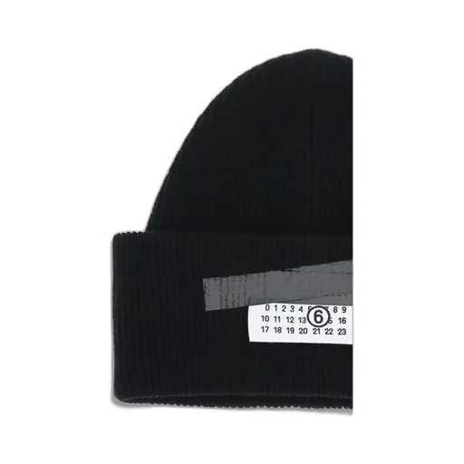 Logo Patch Ribbed Beanie