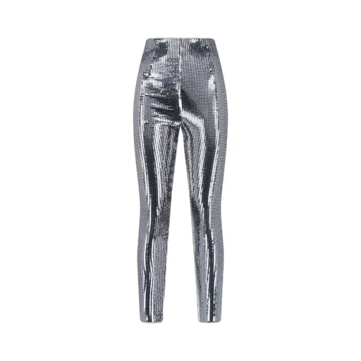 High-Waisted Sequinned Trousers