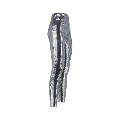 High-Waisted Sequinned Trousers