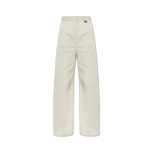 Wide-Leg Logo Patch Trousers