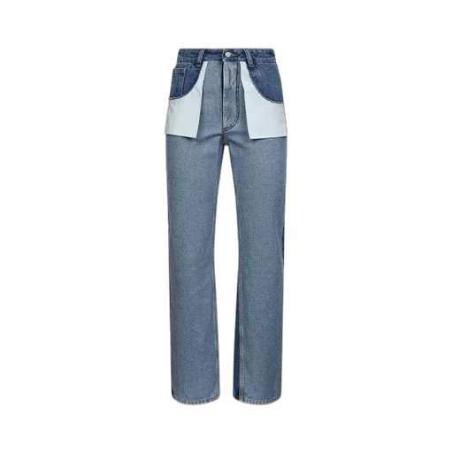 Numeric Patch Straight-Leg Jeans