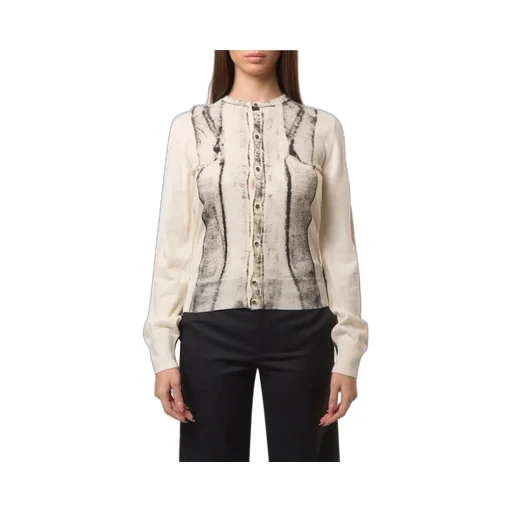 Cardigan-Print Crewneck Jumper