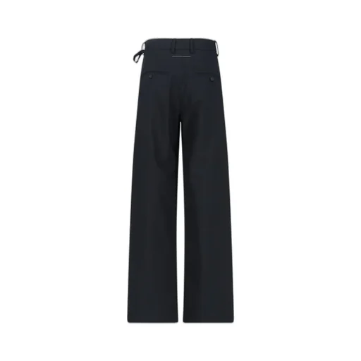 Tie Detail Wide-Leg Tailored Trousers