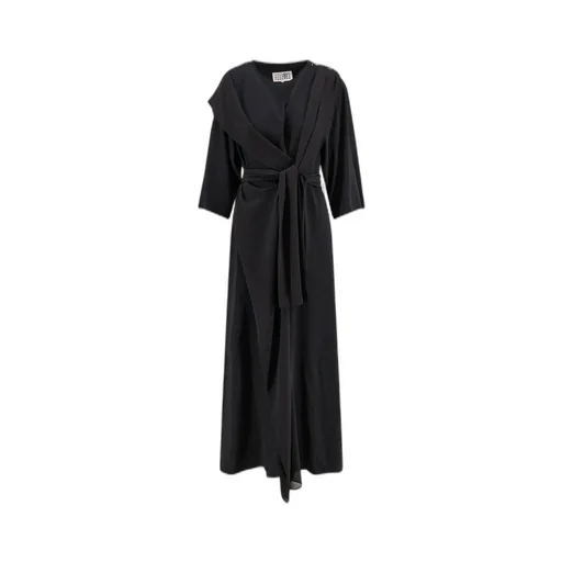 Three Quarter Sleeved Belted Dress