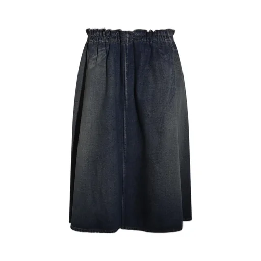 Pleated Denim Skirt