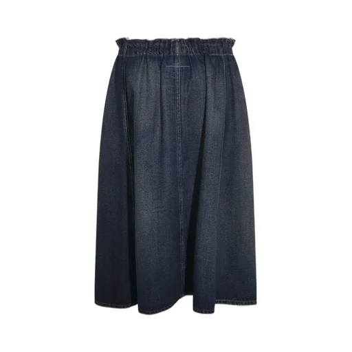 Pleated Denim Skirt