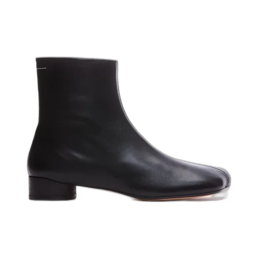 Logo Embroidered Block Heeled Ankle Boots