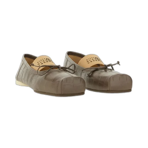 Embossed Square-Toe Flats