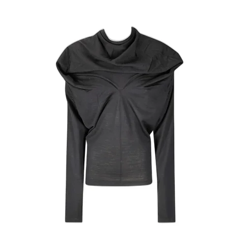 Hooded Long-Sleeved Knitted Jumper
