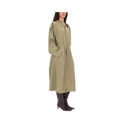 Belted Panel-Detail Trench Coat
