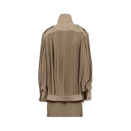 High-Neck Pleated Mini Dress