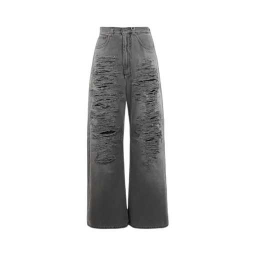 Wide Leg Distressed Jeans