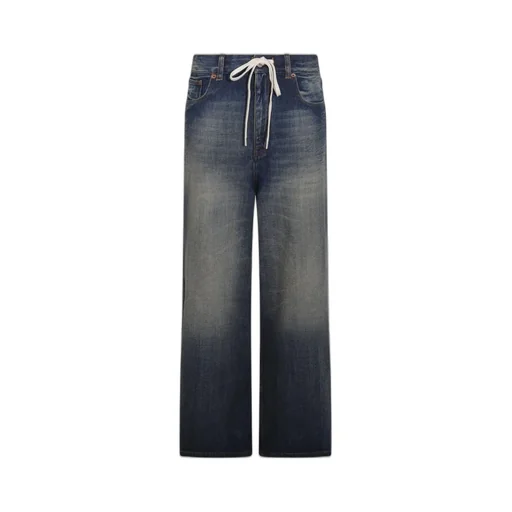 Drawstring Wide-Leg Jeans