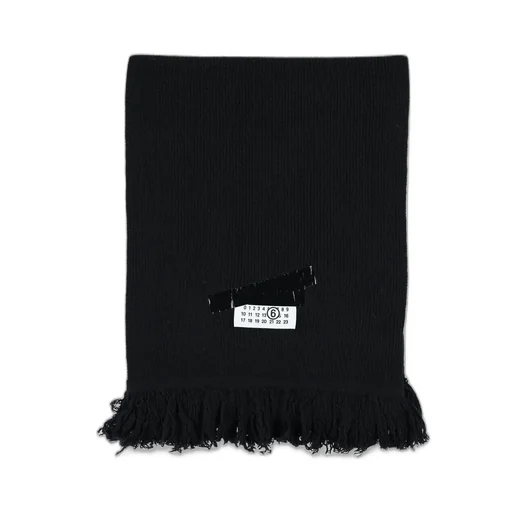Logo Patch Fringed Scarf