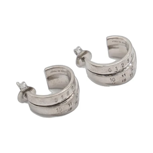 Logo Engraved Numeric Earrings