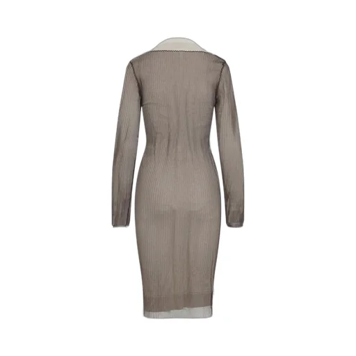 Ribbed V-Neck Cardigan Dress