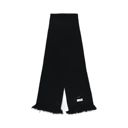 Logo Patch Fringed Scarf