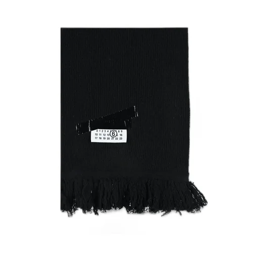 Logo Patch Fringed Scarf