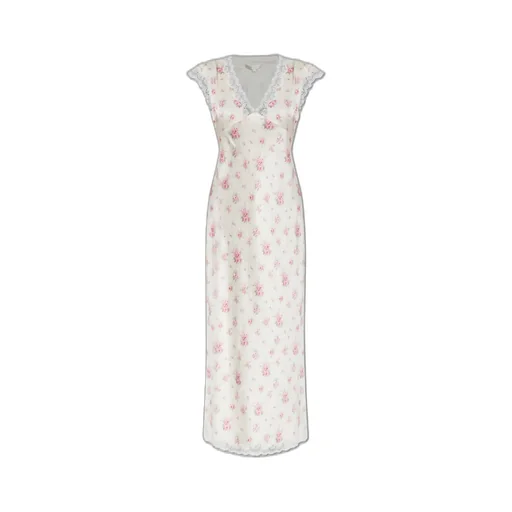 Lace Trim Floral Dress