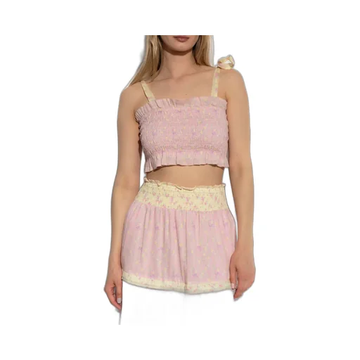 Corbin Smocked Crop Top