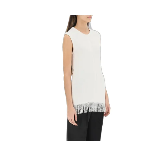 Fringed Knit Tank Top