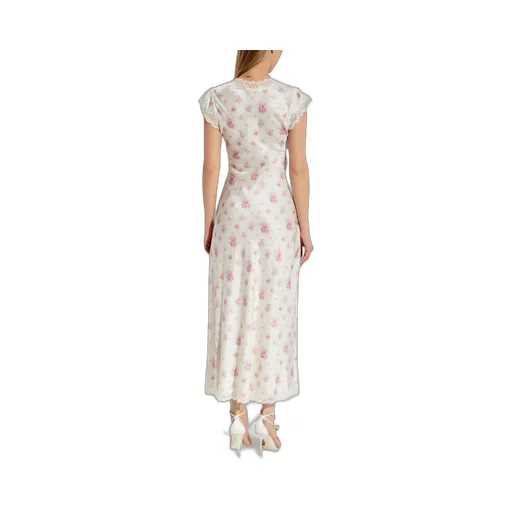 Lace Trim Floral Dress
