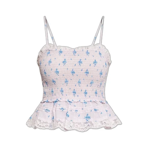 Marzenia Smocked Peplum Top