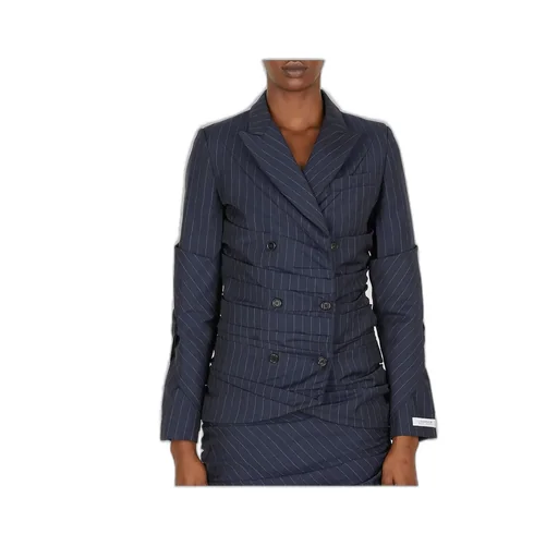 Pinstripe Double-Breasted Blazer