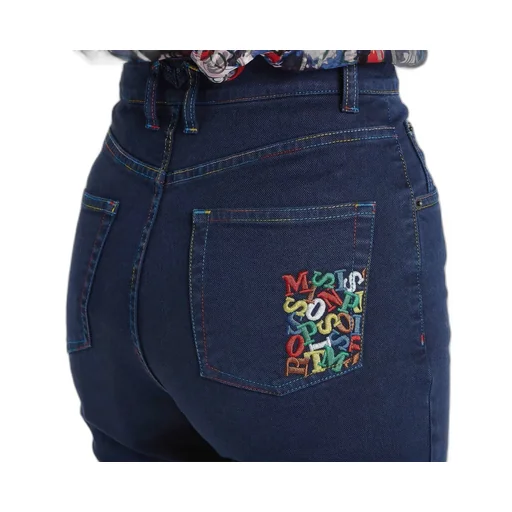 Logo Embroidered High-Waisted Jeans