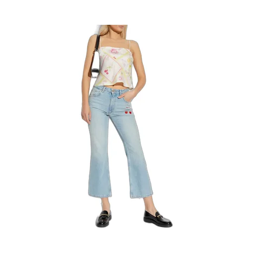 Cherry Embroidered Jeans