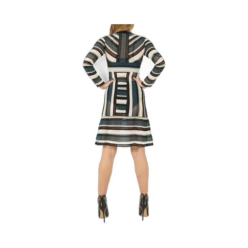 Striped Lace Midi Dress