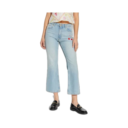 Cherry Embroidered Jeans