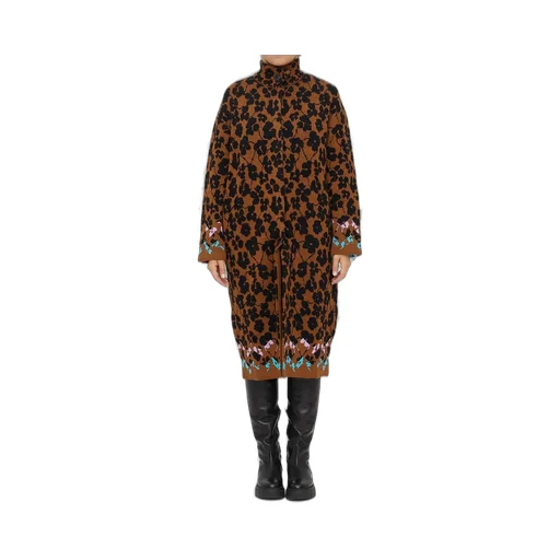 Turtleneck Knit Coat