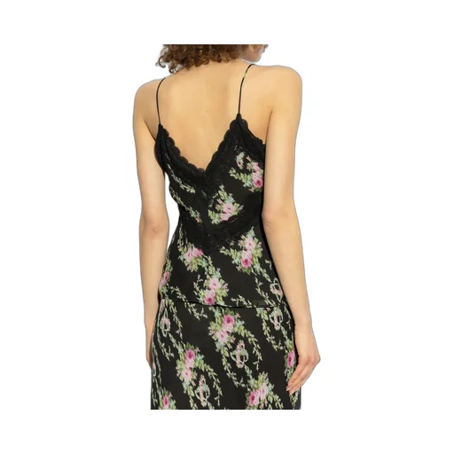 Floral Lace Trim Camisole Top