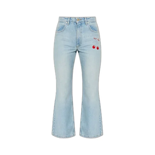 Cherry Embroidered Jeans