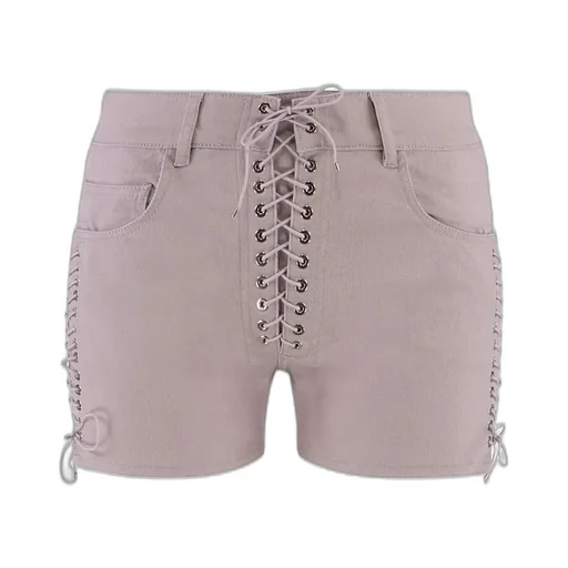 Lace-Up Cotton Shorts