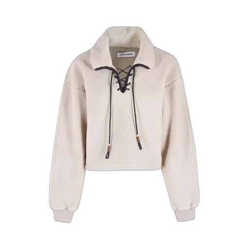 Lace-Up Fleece Sweater