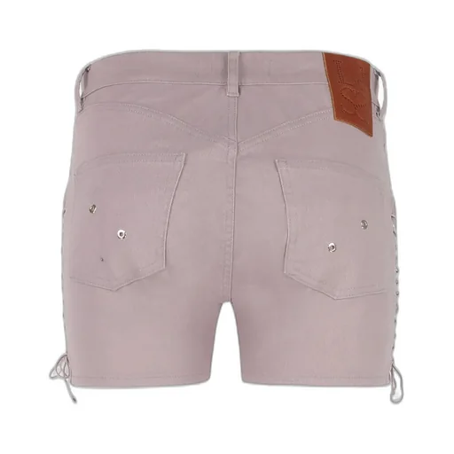 Lace-Up Cotton Shorts