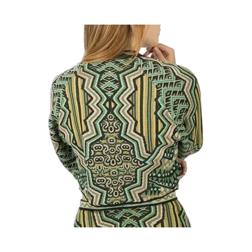 Ethnic Printed Knit Cropped Jumper