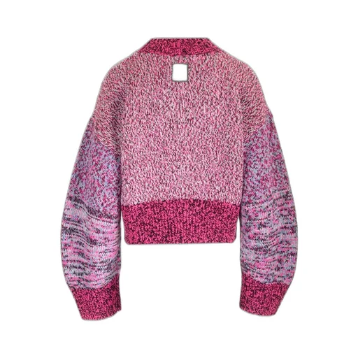 Balloon Sleeved Crewneck Cropped Jumper