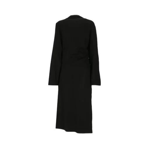Long-Sleeved Belted Midi Dress