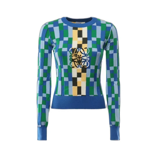 Anagram Geometric Pattern Intarsia Jumper