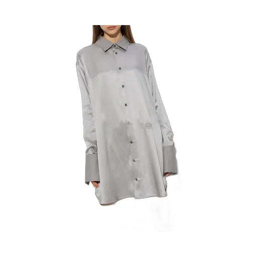 Collared Button-Up Shirt Dress