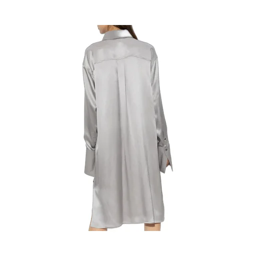 Collared Button-Up Shirt Dress