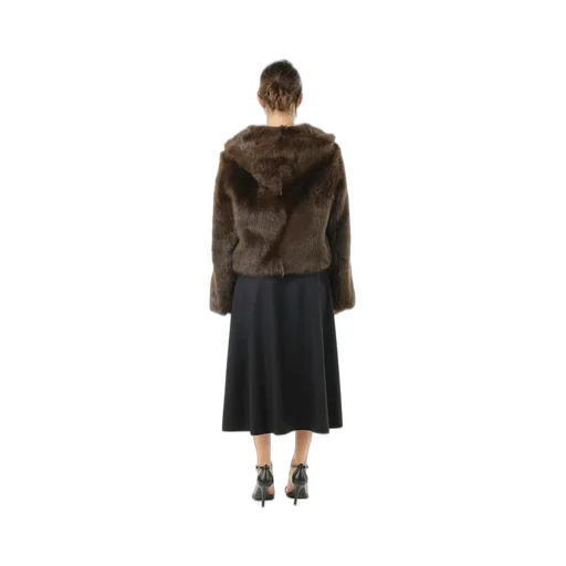 Hooded Faux Fur Coat