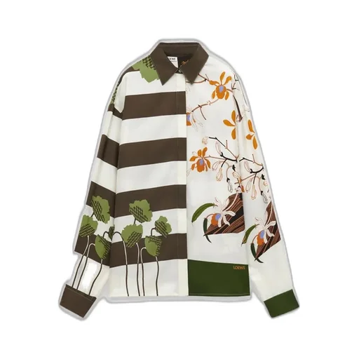 Graphic Print Panelled Shirt