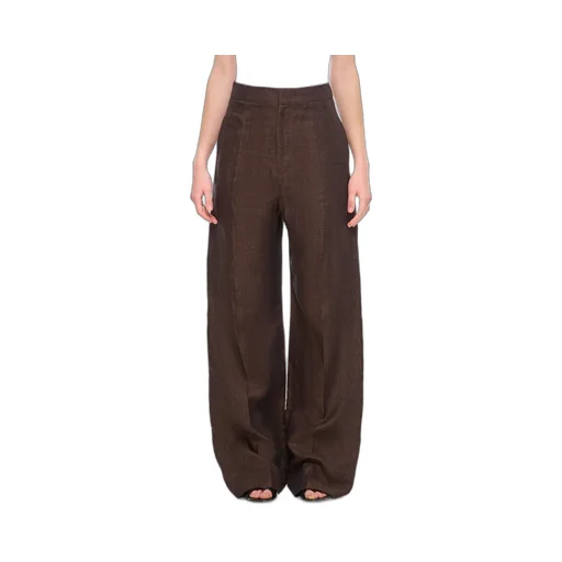 High-Waist Straight-Leg Trousers