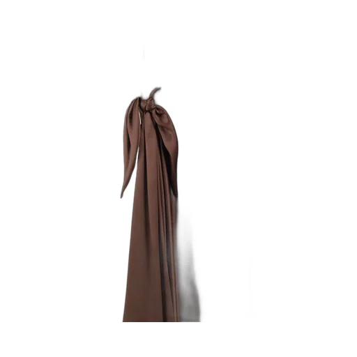 Long Scarf Open-Back Halterneck Satin Dress