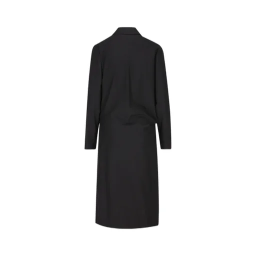 Buckle Detailed Gathered Midi Dress